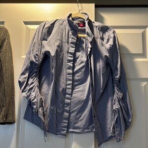 Vince Camuto Navy Striped Shirt
